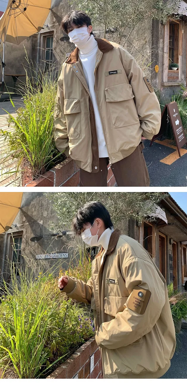 Retro Japanese Workwear Cotton Coat Detail