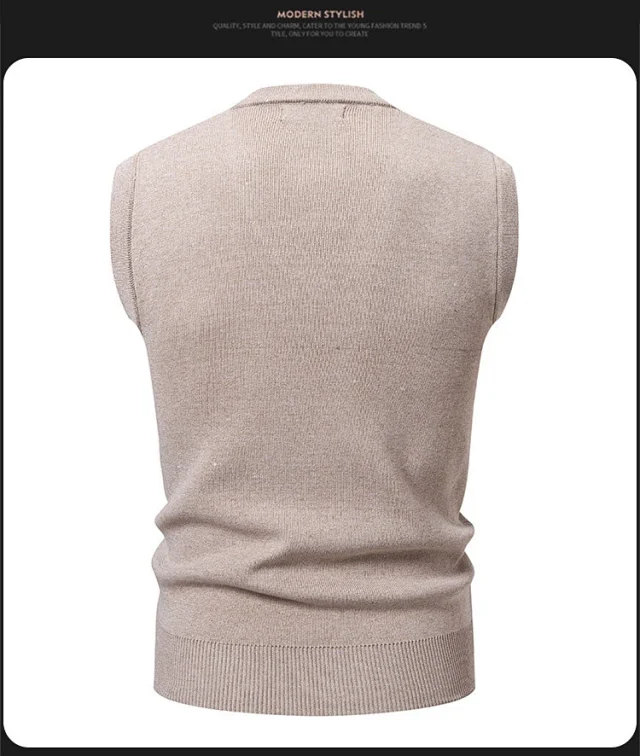 Amazon Men's Stripe Jacquard Knit Vest Detail