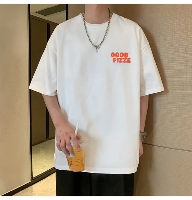 Men's Summer Oversize Round Neck Tee Detail