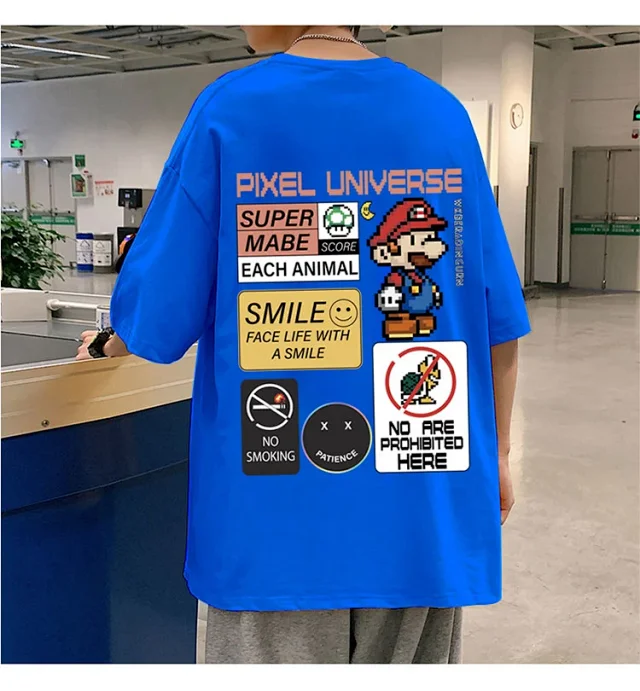 Men's Retro Hong Kong Mario T-Shirt Detail