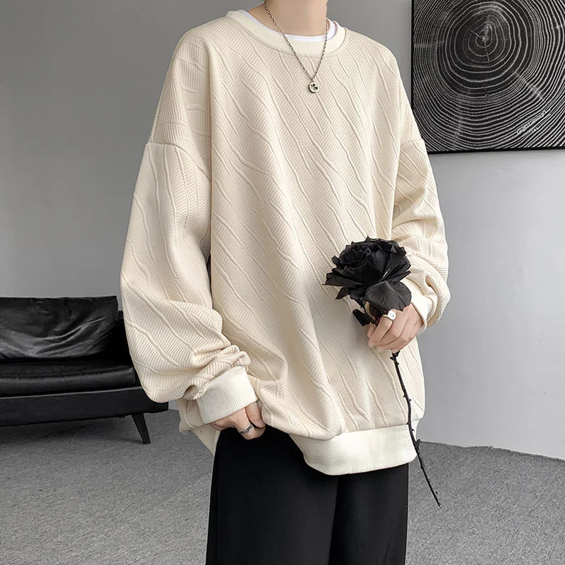 Men's Loose Textured Long Sleeve Tee