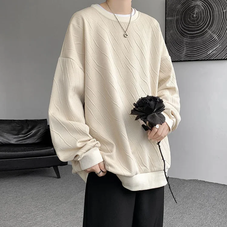 Men's Loose Textured Long Sleeve Tee