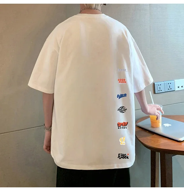 Men's Summer Oversize Round Neck Tee Detail