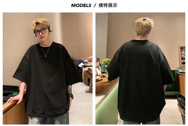Men's Hiphop Star Oversized 3/4 Tee Detail