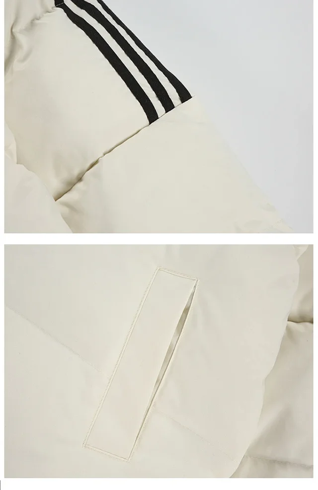Youth Winter Waterproof Striped Puffer Jacket Detail