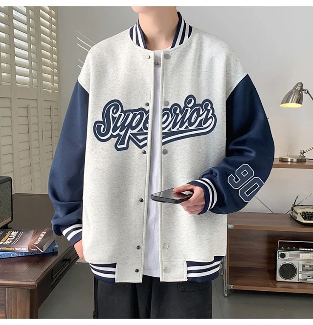 Men's Stand-Collar Single-Breasted Cardigan Detail