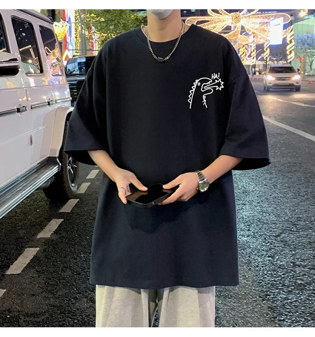 2025 Summer Men's Cotton Oversized T-Shirt Detail