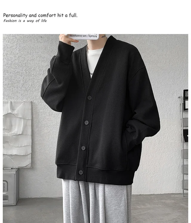 Men's Spring/Fall Cotton Knit Cardigan Detail