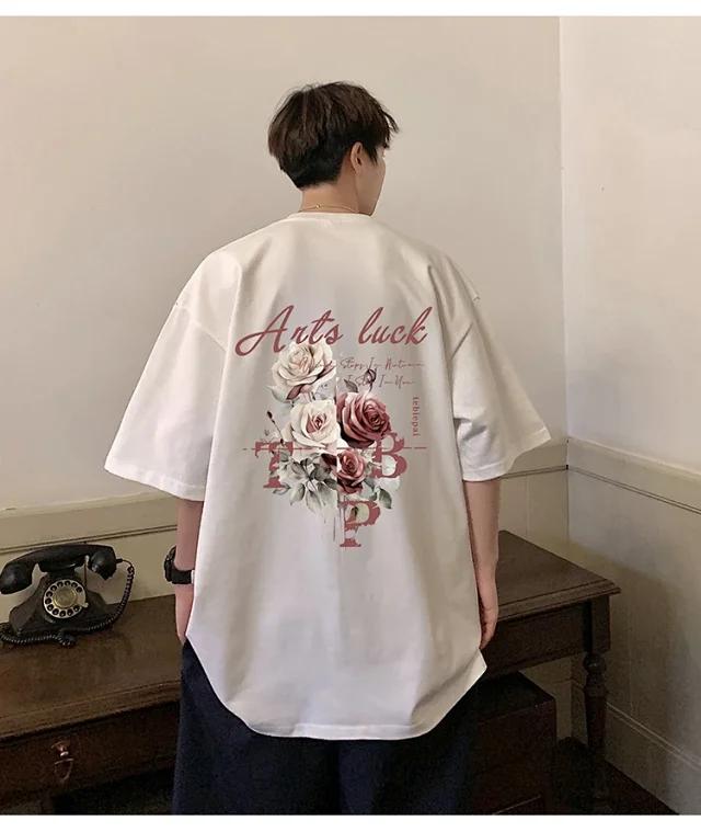 Men's New Summer Oversized Cotton T-Shirt Detail