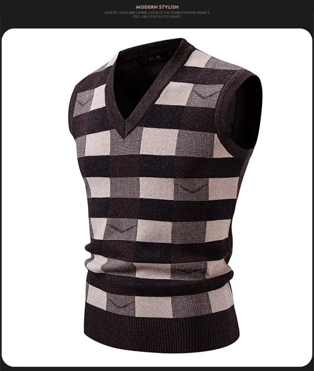 Amazon Youth Men's Check Jacquard Vest Detail