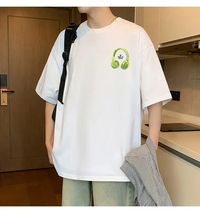 Oversized Men's Cotton Short Sleeve Tee Detail