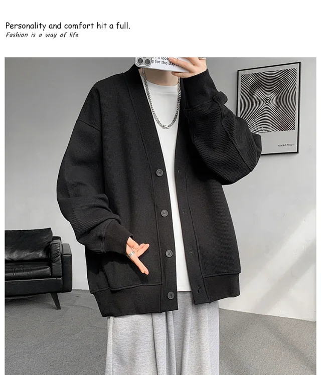 Men's Spring/Fall Cotton Knit Cardigan Detail
