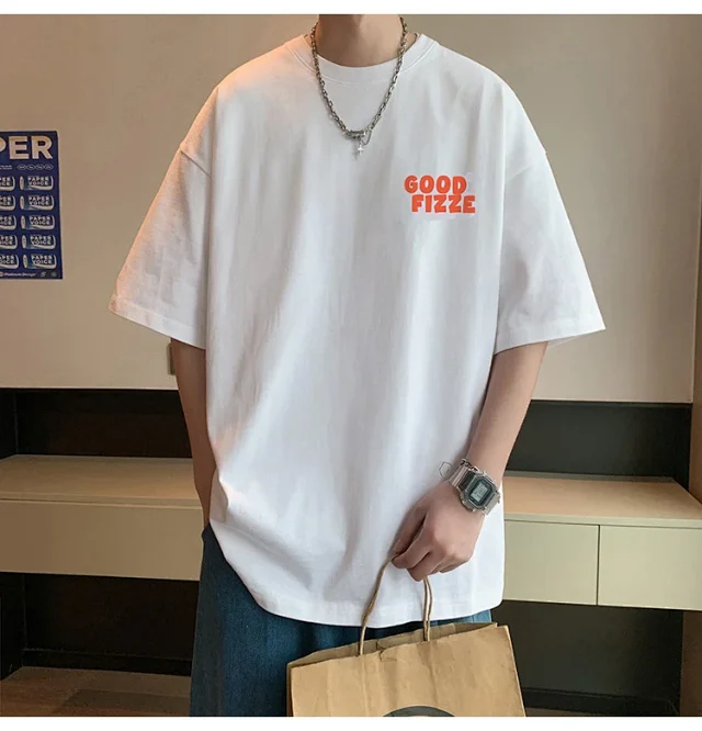 Men's Summer Oversize Round Neck Tee Detail