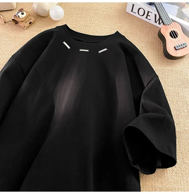 2025 Summer Men's Heavyweight Square-Shoulder T-Shirt Detail