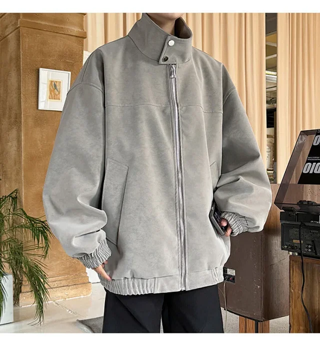 SS2025 Men's Matte Vintage PU Jacket Detail