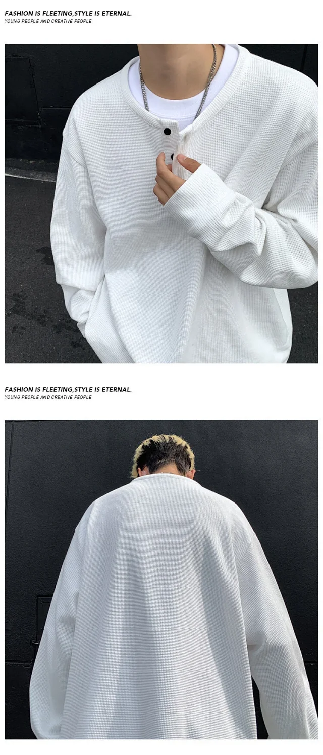 Men's Long Sleeve Waffle Thermal Tee Detail