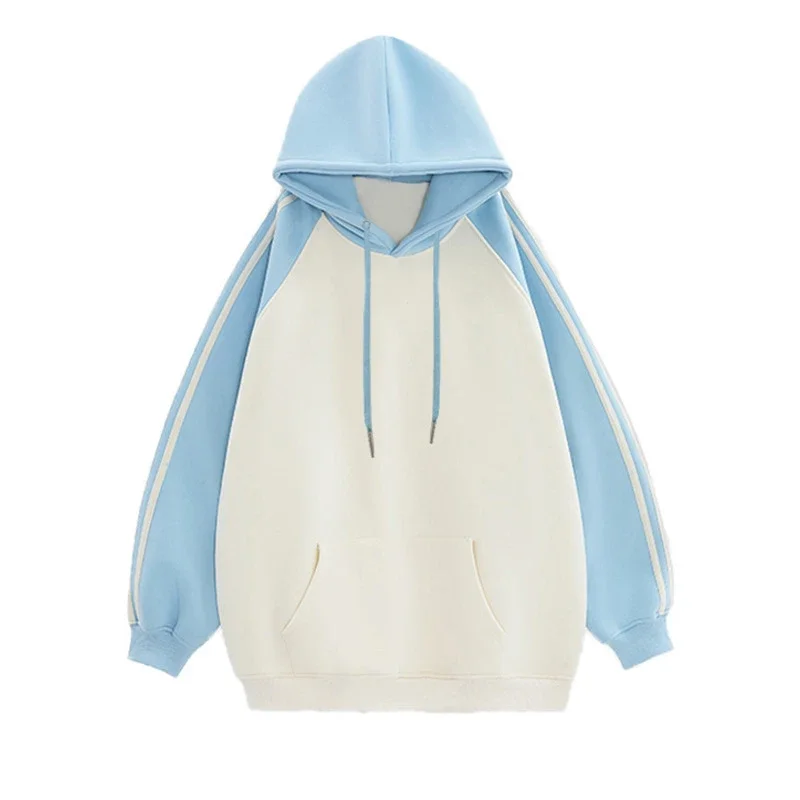 Hua Mian Unisex Glossy Patchwork Hoodie