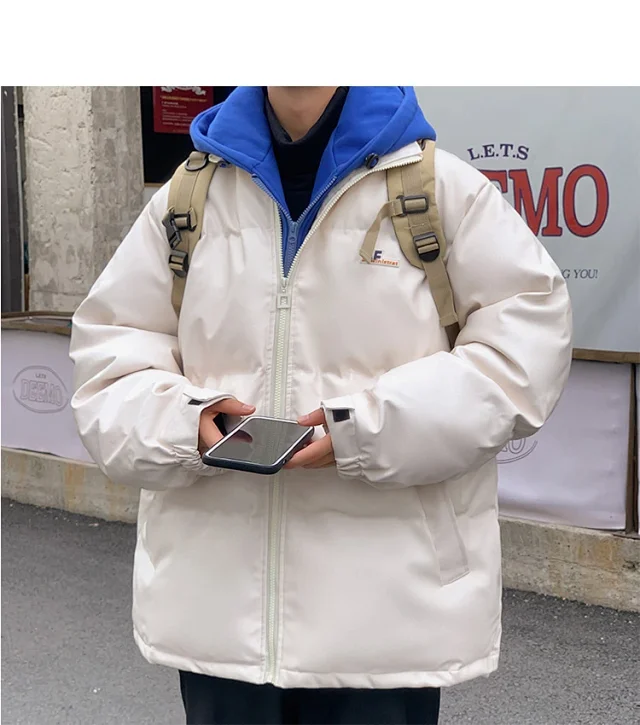 Men's Stand Collar PU Leather Jacket Detail