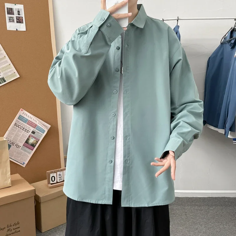 Men's Preppy Autumn Plus Size Shirt