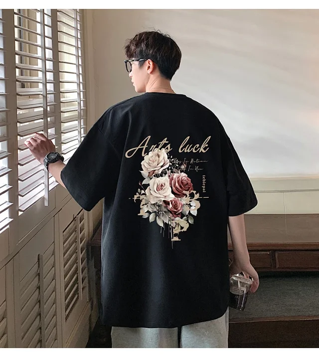 Men's New Summer Oversized Cotton T-Shirt Detail