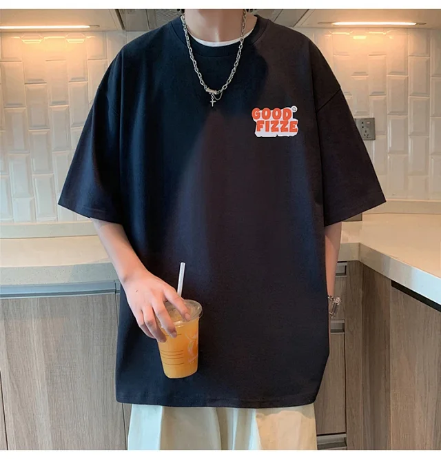 Men's Summer Oversize Round Neck Tee Detail