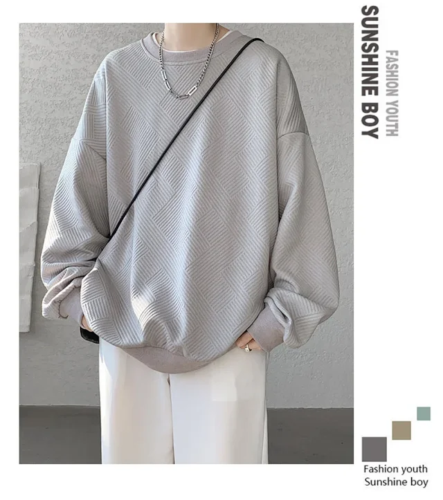 Men's Oversize Jacquard Sweatshirt Detail