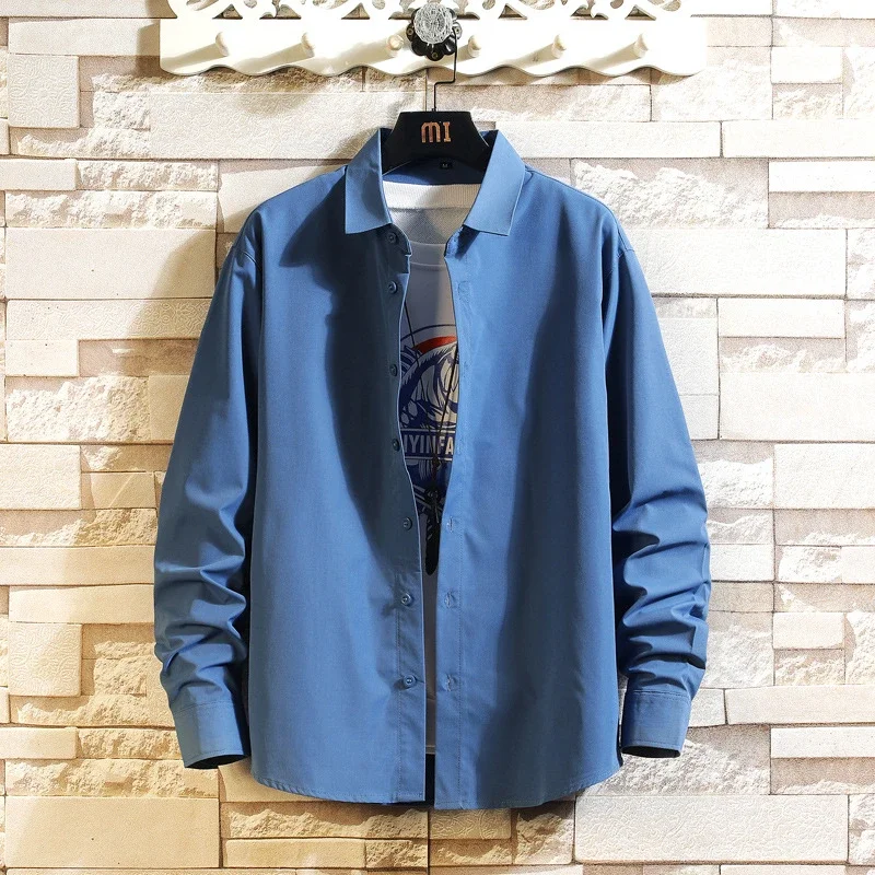 Men's Preppy Autumn Oversized Long-Sleeve Shirt