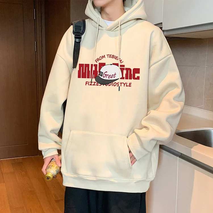 HK Style Men's Oversized Cotton Hoodie