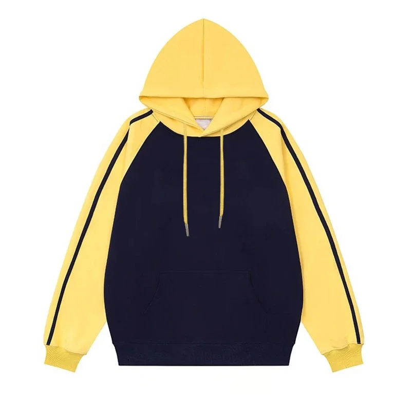 Hua Mian Unisex Glossy Patchwork Hoodie