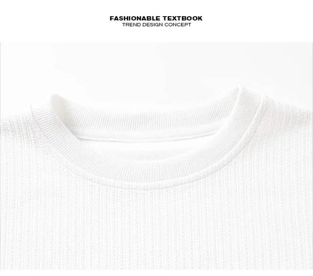 Men's Textured White Thermal Tee Detail