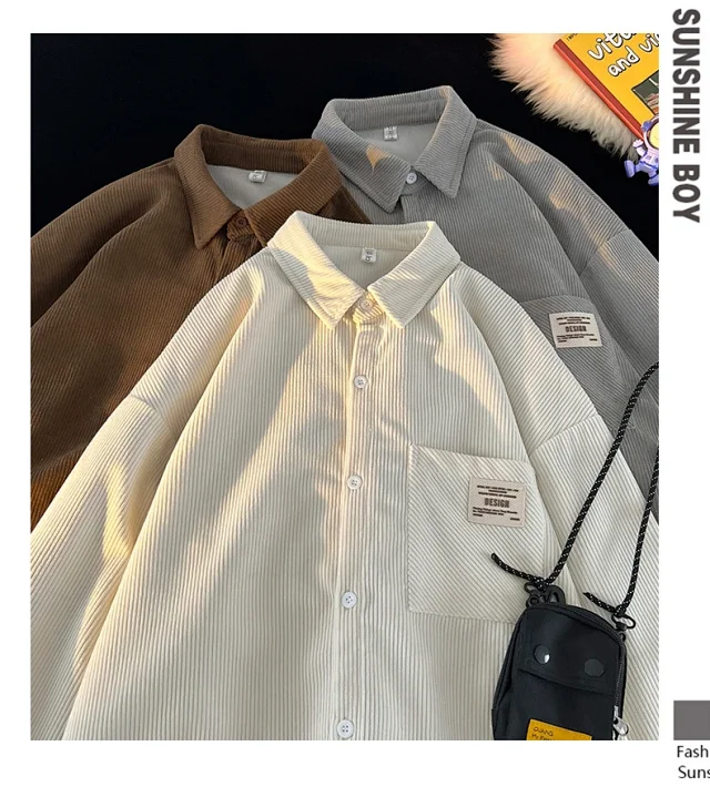 Japanese Vintage Men's Corduroy Shirt Detail