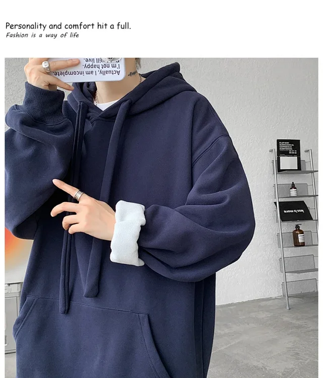 Men's 8XL Fleece Hoodie Heavyweight Detail