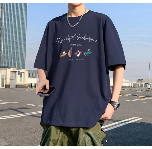 Men's Summer Trendy Oversized Cotton Tee Detail
