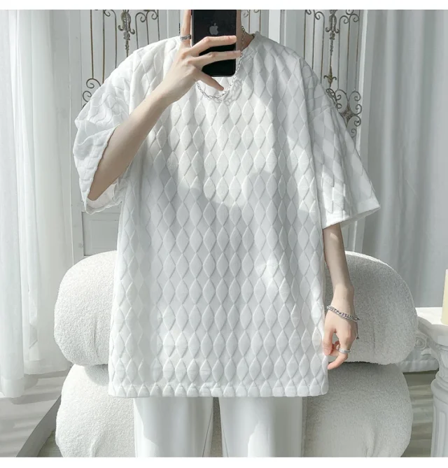 Men's Cooling Silk Jacquard Stretch Tee Detail