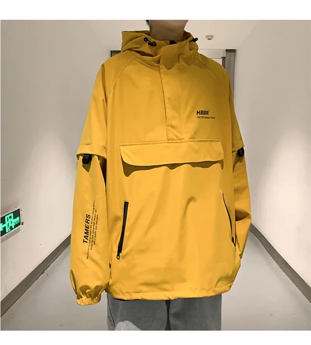 Men's Lightweight Half-Zip Hooded Pullover Jacket Detail