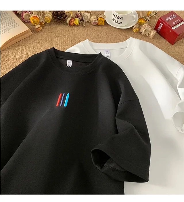 Summer 2025 Men's Heavyweight Embroidered Tee Detail