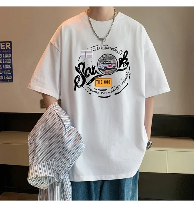 Men's Summer Casual Round Neck Tee Detail
