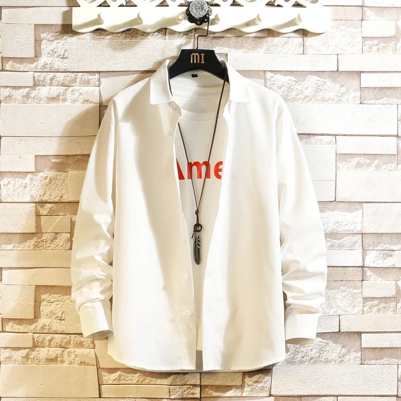 Men's Preppy Autumn Oversized Long-Sleeve Shirt