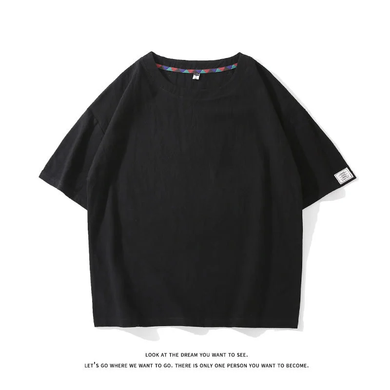 Men's Plus Size Faux Linen T-Shirt
