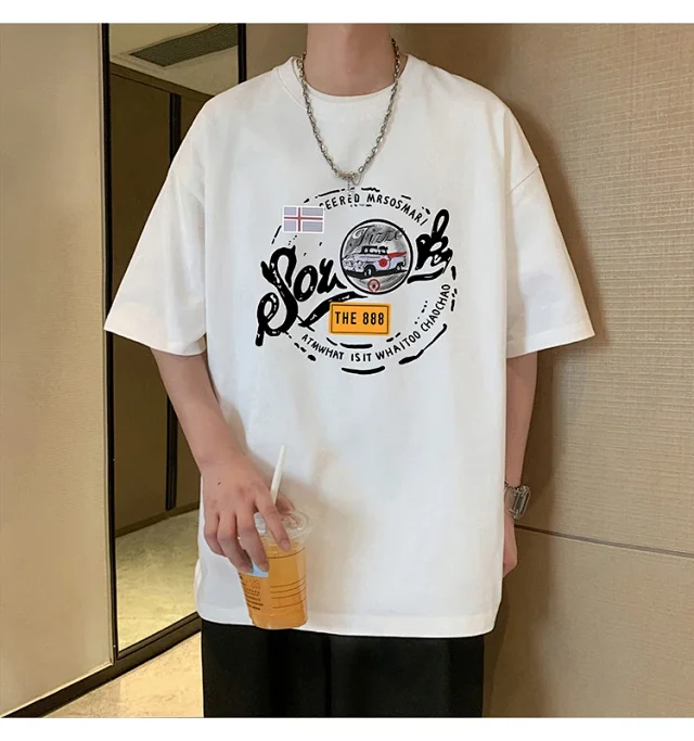 Men's Summer Casual Round Neck Tee Detail