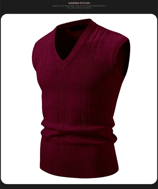 Amazon Men's Stripe Jacquard Knit Vest Detail