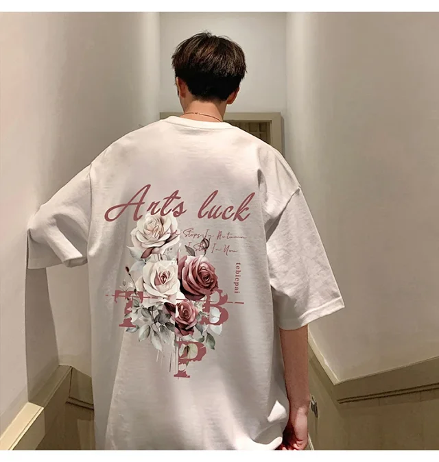 Men's New Summer Oversized Cotton T-Shirt Detail