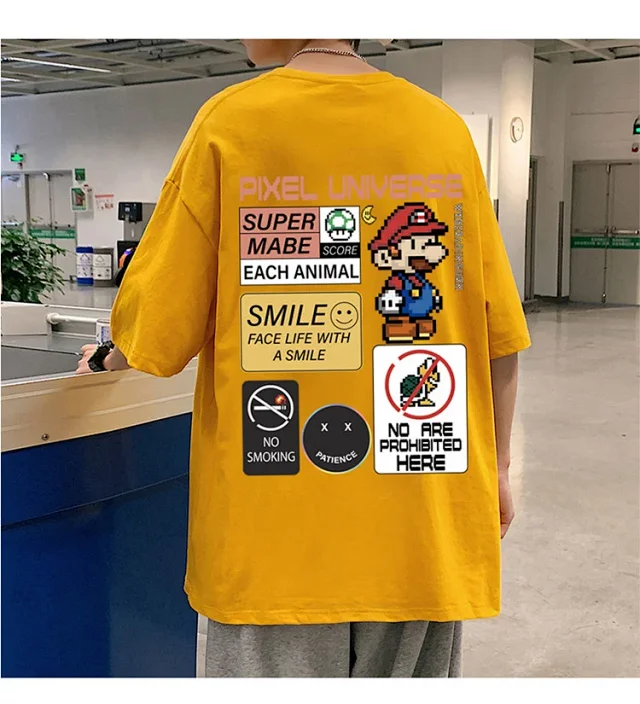 Men's Retro Hong Kong Mario T-Shirt Detail