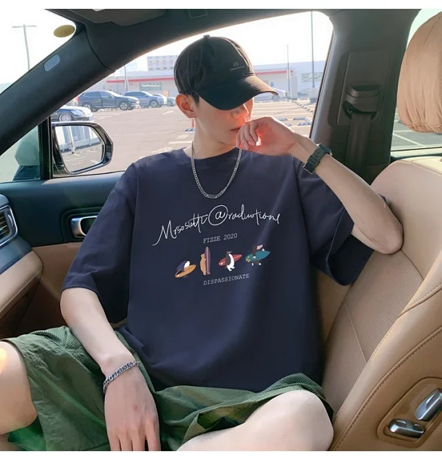 Men's Summer Trendy Oversized Cotton Tee Detail