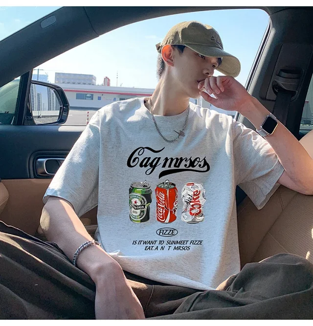Men's Loose Cotton Tees Detail
