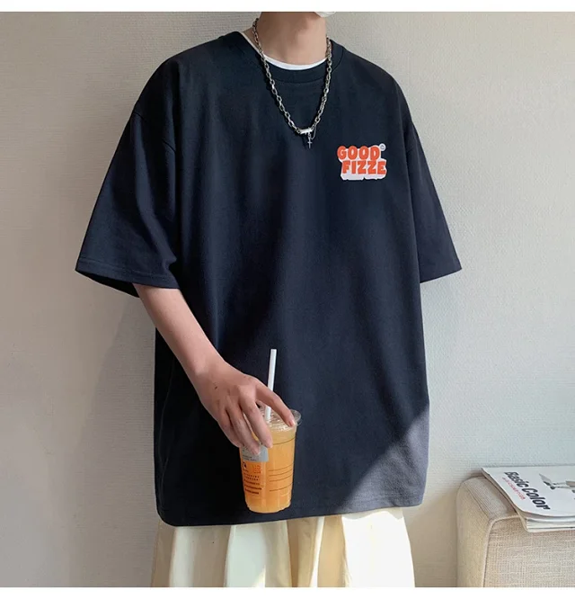 Men's Summer Oversize Round Neck Tee Detail