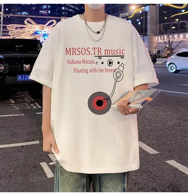 Men's Heavyweight Cotton Retro Short-Sleeve Tee Detail