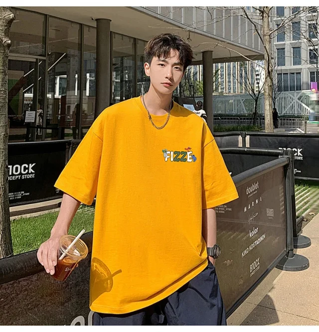 Men's Heavyweight Cotton Loose Fit Tee Detail