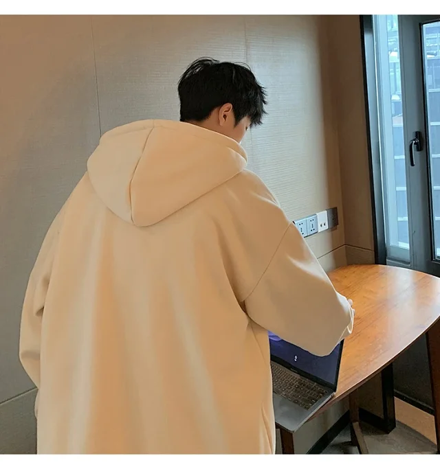 Men's HK Style Oversized Zip Hoodie Detail