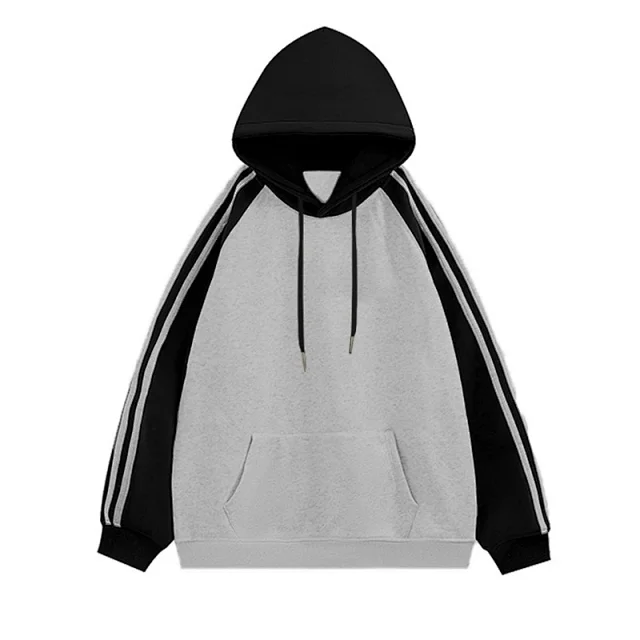Hua Mian Unisex Glossy Patchwork Hoodie Detail